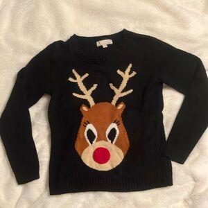 Carolyn Taylor Christmas Sweater size small Rudolph red nose reindeer